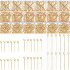 Junkin 1400 Pcs Eye Pins Mix Jewelry Findings 0.63 * 0.79 * 1.18 in Open Eye by Junkin