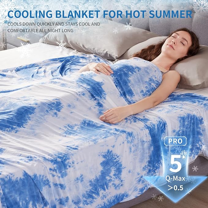 Guohaoi Cooling Throw Blanket for Hot Sleepers, Decortive Tie Dye, Arc-Chill - Image 3