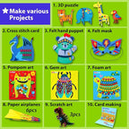 KRAFUN Toddler Beginner Art & Craft Kit Ages 3-5 | 10 Envelopes | 10 projects: - Image 3