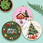 ERKOON 5 Sets Embroidery Kit for Beginners, Christmas Cross Stitch Set - Image 6