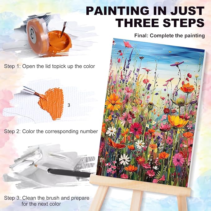 4 Pack Framed Paint by Numbers Kit - Image 4