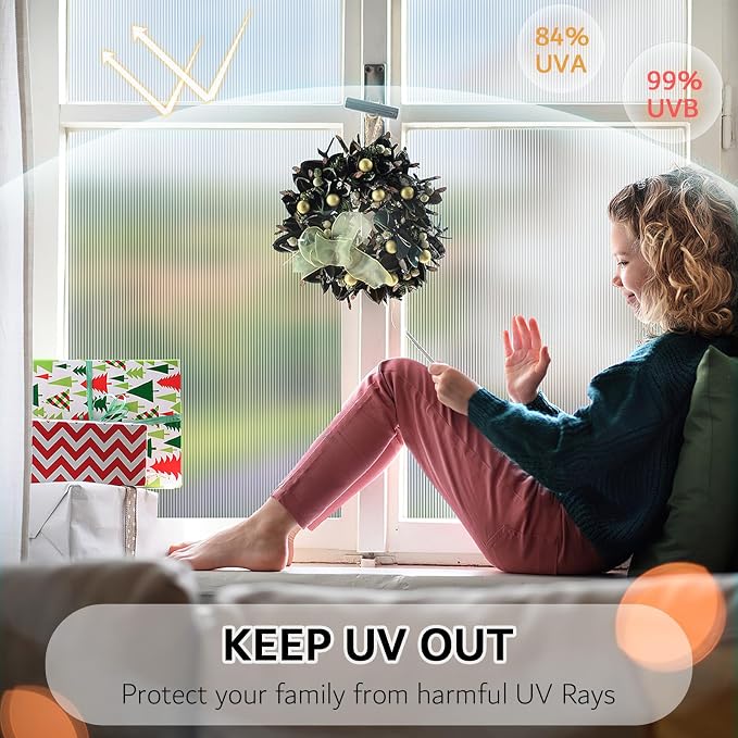 VELIMAX Reeded Glass Window Film, Window Privacy Film, Frosted Window Vinyl - Image 4