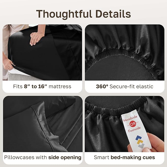California Design Den Soft 100% Cotton Full Size Bed Sheets Set, 400 TC Good - Image 5