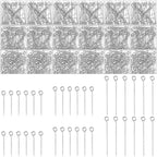 Junkin 1400 Pcs Eye Pins Mix Jewelry Findings 0.63 * 0.79 * 1.18 in Open Eye by Junkin