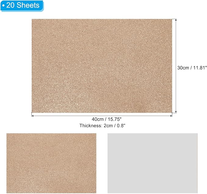 PATIKIL Brown Shiny EVA Glitter Foam Sheet 16x12 Inch 2mm Thick - Image 2