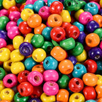 DAHI 1000pcs 8mm Wood Beads Colorful Wooden Bead Large Hole Wooden Beads Loose by DAHI