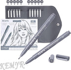 KEMYR 10 Micro Fine liner Drawing Art Pens Calligraphy Pens: 0.05mm-1.0mm Size by Kemyr