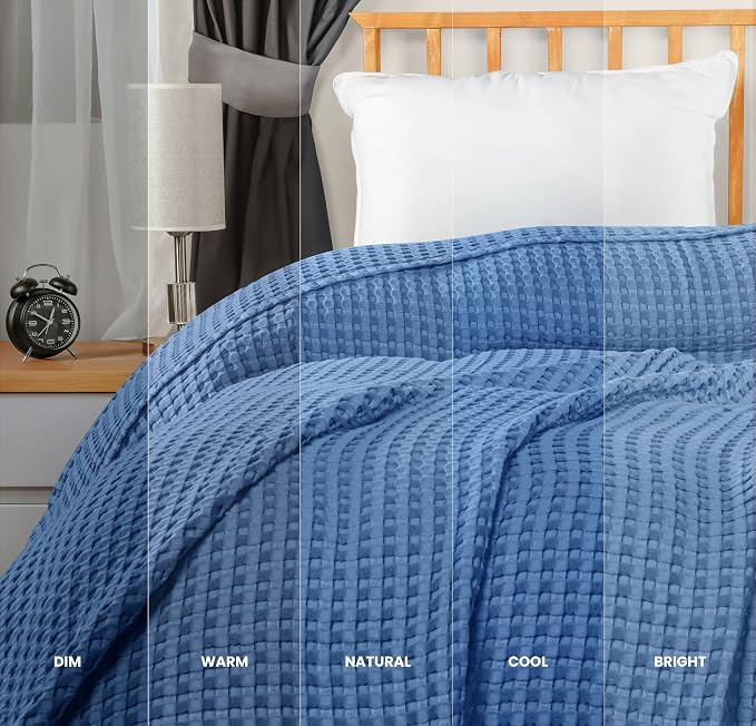 Utopia Bedding 100% Cotton Waffle Weave Blanket Queen Size - Image 5