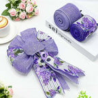 2.5 Inch Purple Floral Wired Edge Ribbon, Decorative Fabric Craft Ribbon - Image 8