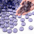 Purple Glass Marbles, 0.97 LB Transparent and Smooth Flat Glass Beads by MESCHETT