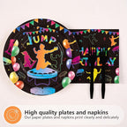 96 Pcs Trampoline Jump Birthday Party Decoration Trampoline Bounce Plates and - Image 3