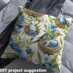 Exotic Birds Fabric by The Yard, Rustic Botanical Leaves Plants Flannel - Image 3