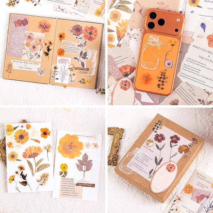RISYPISY Floral Scrapbook Supplies Kit, Card Making, Art Journal - Image 7