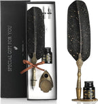 VANGOAL Vintage Black Feather Pen and Ink Set, Classic Series Goose Quill by VANGOAL