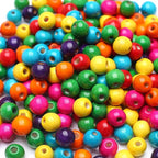 DAHI 1000pcs 8mm Wood Beads Colorful Wooden Bead Large Hole Wooden Beads Loose - Image 7