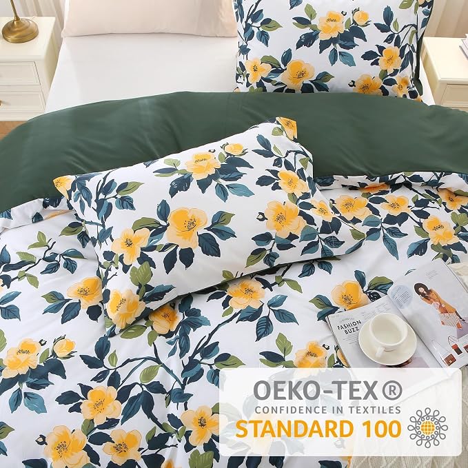 Duvet Cover King Size, Reversible Floral Vintage Duvet Cover Set - Image 4