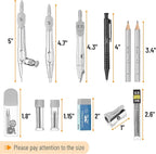 Mr. Pen- Geometry Set, Light Grey, 6 Inch Swing Arm Protractor | Divider - Image 3