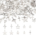 Tibetan Star Charms Silver Hollow Pentagram Pendants Metal Star Charms Hollow by BoutigemJewelry