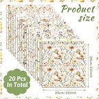 HunnmingRe 20 Pcs 10''x10'' Boho Farm Animal Quilting Fabric Square Cow Pink - Image 2