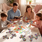 Renbuzhu 48PCS Sunday School VBS Crafts Bulk: Paper Cross Nativity Suncatchers - Image 3