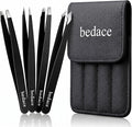 BEDACE Tweezers for Women and Men Facial Hair, Thickened 430 Stainless Steel by bedace
