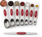Spring Chef Red Stainless Steel Magnetic Measuring Spoons Set of 8 - Image 9
