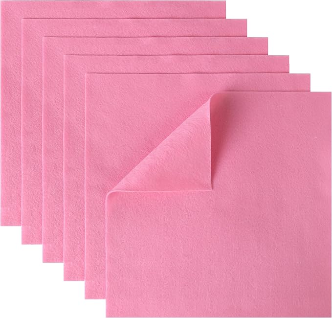 HaoFeiJH 6 Pcs Soft Pink Felt Fabric Sheets by HaoFeiJH