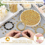 DUQGUHO 6mm Gold Beads for Jewelry Making Plastic Pearl Beads - Image 4