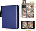 GERMUN 3 Ring 9 Pocket Zipper Card Binder, 720 Double Sided Standard PU Trading - Image 2