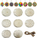40Pcs DIY Unfinished Mandala Painting Wood Craft Wooden Chips Coloring by WEOSMIRA