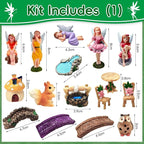 114 Pcs Miniature Fairy Garden Accessories Kit Resin Elves Animal Figurines - Image 2