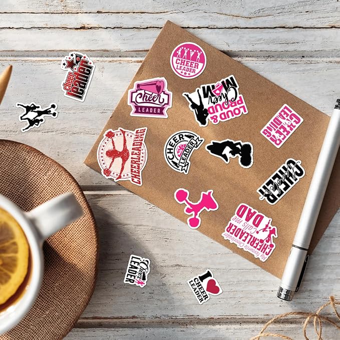 Cheerleading Motivational Quote Stickers Pack 50Pcs Vinyl Waterproof Sticker Set - Image 5