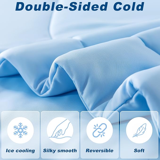 Cooling Comforter King Size, Double-Sided Cold Tech Fabric Quilted Bed - Image 3
