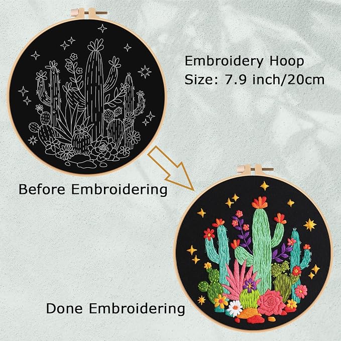 Louise Maelys Cactus Embroidery Kit, Cross Stitch Kit - Image 4