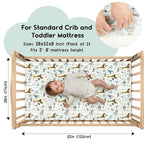 Yoofoss Baby Crib Sheets for Boys Girls, Fitted Crib Sheet 2 Pack for Standard - Image 2