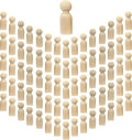 75 Pieces Wood Peg Dolls Unfinished Wooden People Craft Blank Family Figures by Cregugua