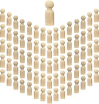 75 Pieces Wood Peg Dolls Unfinished Wooden People Craft Blank Family Figures by Cregugua