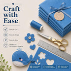 Denim Blue Large Felt Fabric 36" x 36", 1mm Stiff Felt Sheet, Nonwoven Fabric - Image 5