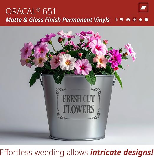 ORACAL 651 Matte Dark Grey Vinyl Durable Roll Easy to Weed Permanent Adhesive - Image 3