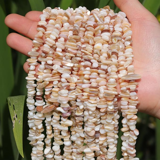 400pcs Natural Chip Shell Beads - Image 6