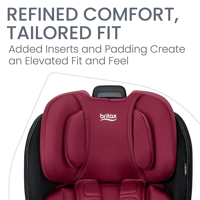 Britax Poplar S Convertible Car Seat, 2-in-1 Car Seat with Slim 17-Inch Design, ClickTight Technology, Ruby Onyx