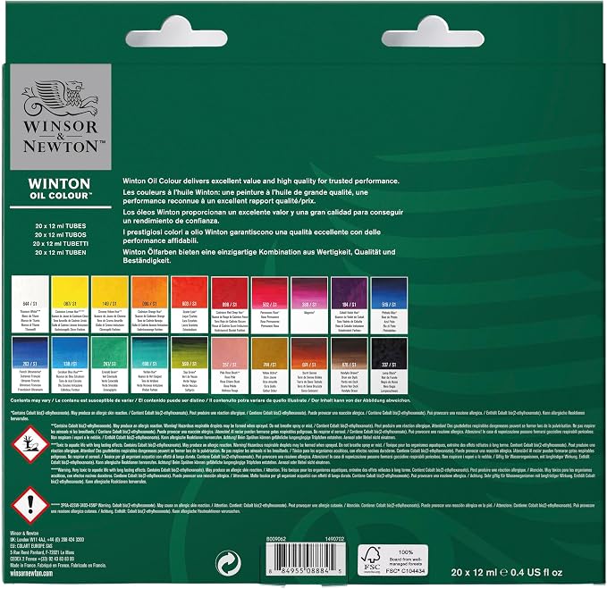 Winsor & Newton Winton Oil Color Paint Set, 20 x 12ml Tubes - Image 12