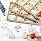 81 pcs 27 Styles Christmas Theme Unfinished Wooden Cutout Charms Snowman Winter - Image 4