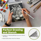 CONDA 5.5 x 8.5 Sketchbook Book, Top Spiral Bound Sketch Pad, 2 Pack, 80 Sheets - Image 5