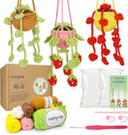 WaldyWop Crochet Kit for Beginners: 3 PCS Hanging Potted Crochet Plants Kits by WaldyWop