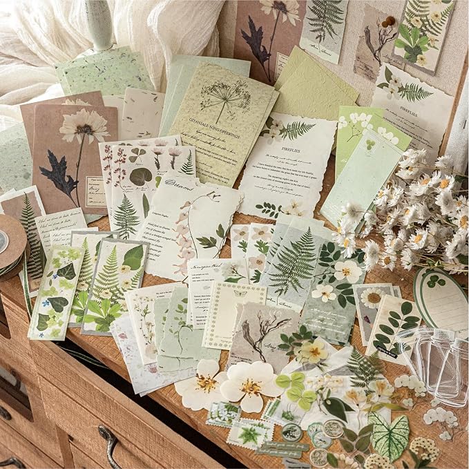 RISYPISY Floral Scrapbook Supplies Kit, Card Making, Art Journal - Image 4