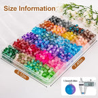 XSEINO About 1200+ PCS 6mm Double Colors Style Glass Beads Bracelet Making Kit - Image 2