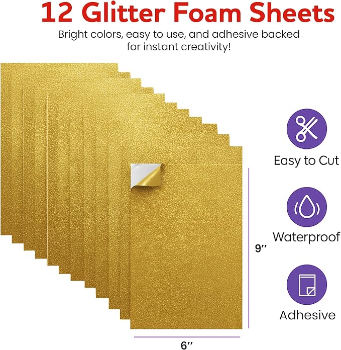 Self-Adhesive Glitter EVA Foam Sheets - Image 2