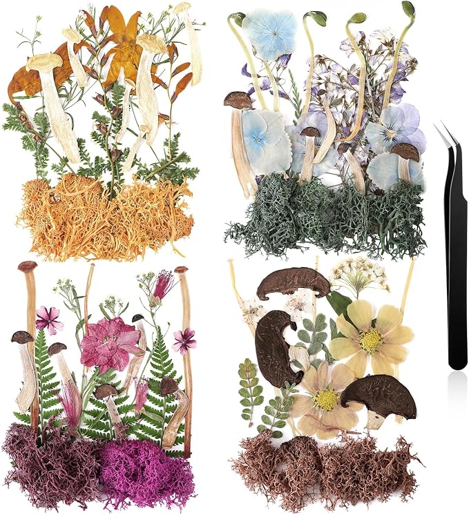 Nuanchu Dried Pressed Flowers for Resin Molds Dried Mushrooms Crafts Fake by Nuanchu
