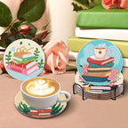 8 Pcs Book Diamond Art Coasters Kit - Image 5
